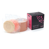 Lady Meets Boob Tape with reusable nipple covers - skin-tone breast lift tape roll and nipple covers for invisible support. Perfect for backless, strapless, and low-cut outfits. Strong adhesive boob tape for secure, comfortable lift and confidence.